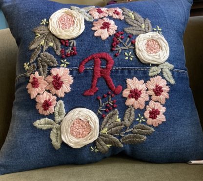 Personalized hand embroidered pillow - Image 2